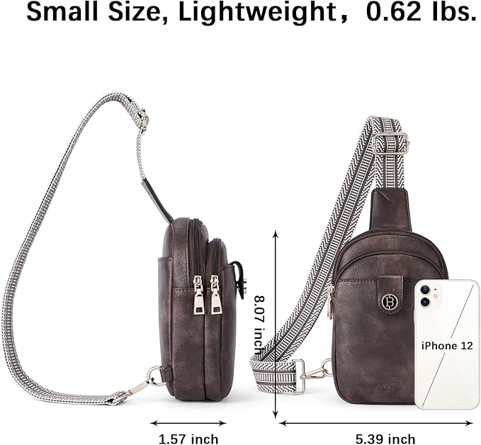 BOSTANTEN Sling Bag Crossbody Bags for Women Trendy Crossbody Purse Leather Chest Bag