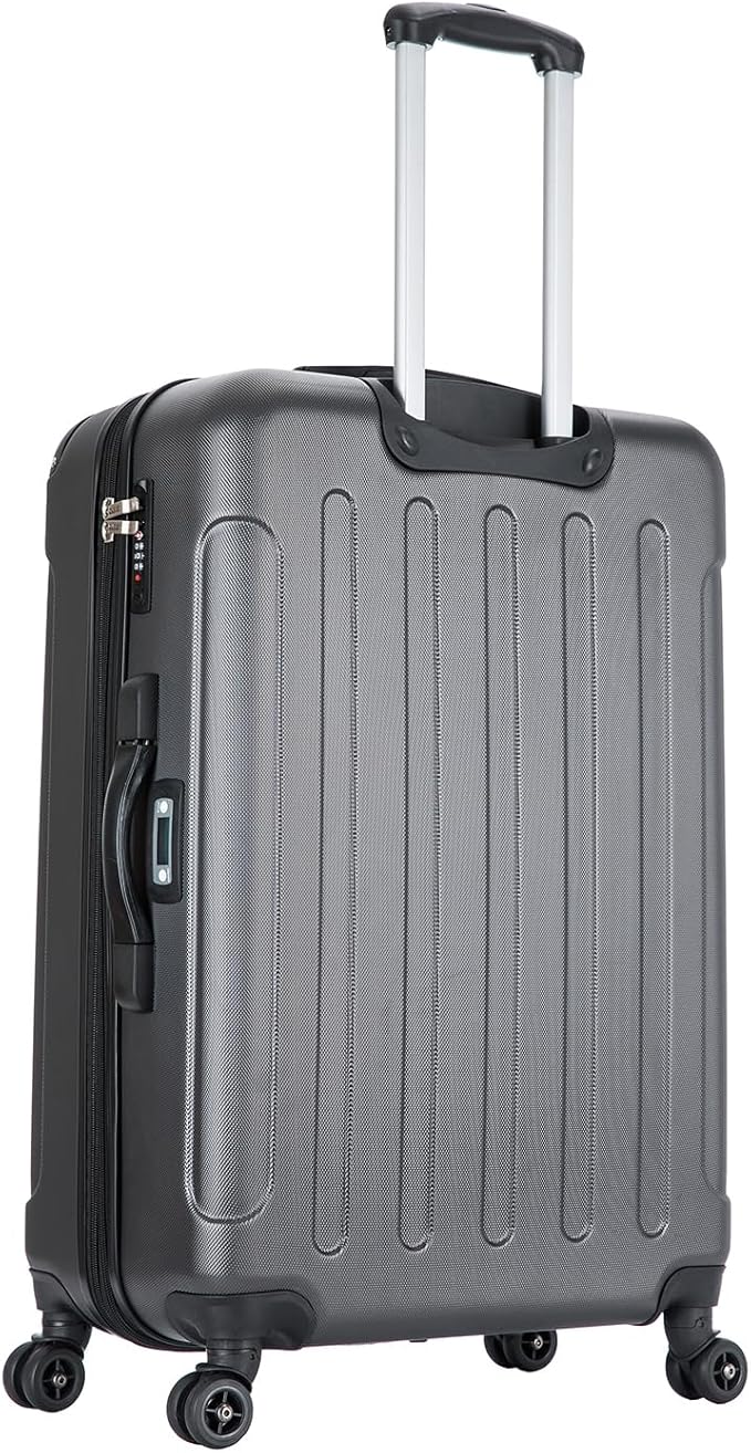 DUKAP INTELY Hardside Luggage with Ergonomic GEL Handle | Spacious Hardside Travel Luggage with TSA Combination Lock and Digital Weight Scale | 28 Inch Large Spinner Suitcase | Grey