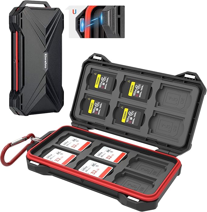[12 SD + 12 CFexpress Type A] Magnetic Closure Memory Card Case Holder Organizer Protector Keeper for SD SDHC SDXC for Sony CEA-G80T CEA-G160T Alpha 1 A1 A7 IV A7M4 FX3 FX6 Camera Memory Card Storage