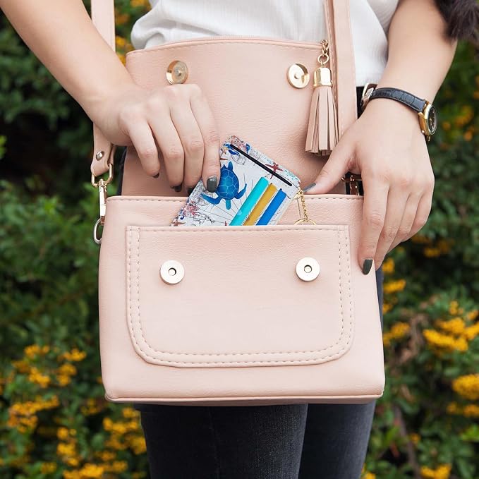 Sodsay Card Case Slim Front Pocket Wallet for Women Credit Card Holder with Keychain | Slim, Credit Card Holder, Front Pocket, with Keychain | Slim