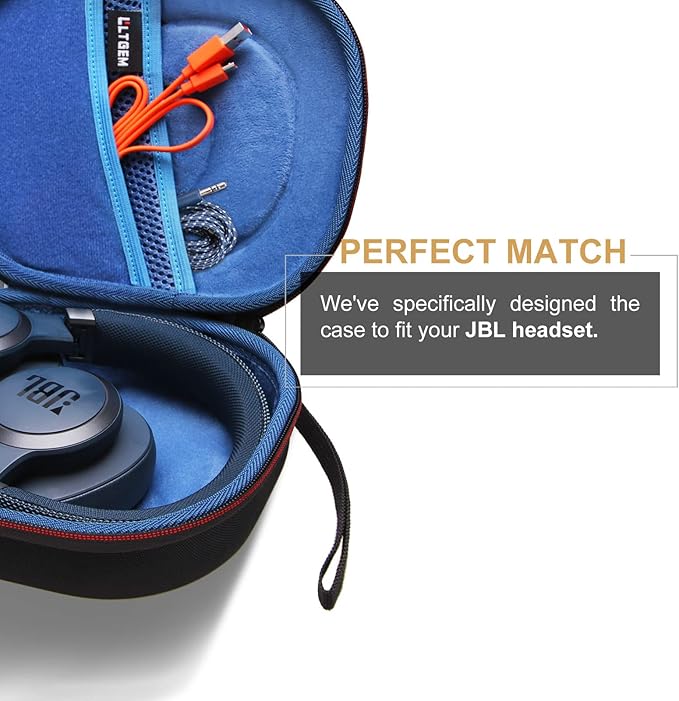 LTGEM Case Compatible with JBL Tune 770NC / 510BT / 720BT / 520BT / 520C / 670NC, for JBL Live 770NC / 670NC / 680NC / 780NC Headphones, Black+Blue