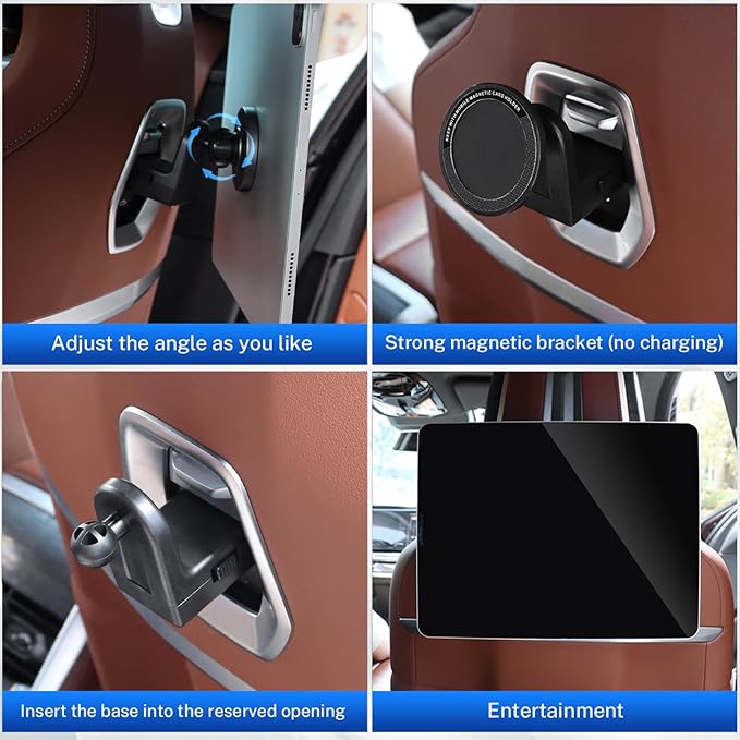 for BMW X5 X6 G05 G06 G60 G45 Tablet Holder Strong Magnetic Attraction/Gravity Clamp ipad Car Holder Back Seat Road Trip Essentials (Magnetic)