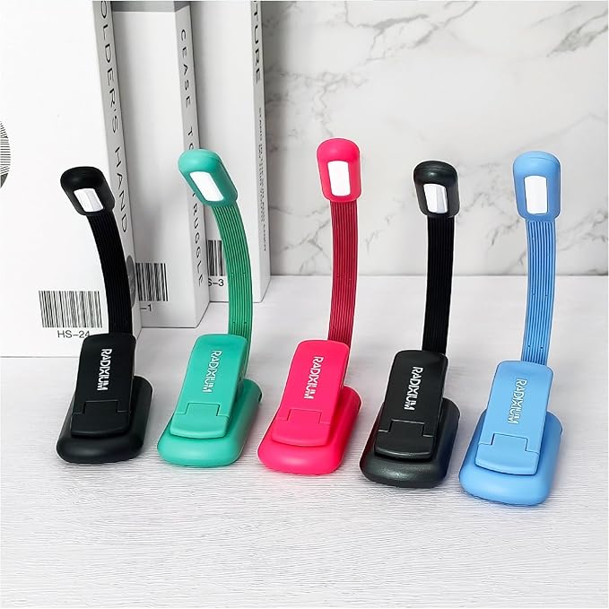 Rechargeable Book Reading Light at Night in Bed, Eye Caring 9 LED with 9 Color Temperatures, Stepless Dimming Brightness, Clip on Book Light, Prefect Elegant White Gift for Book Lover.(Pink)