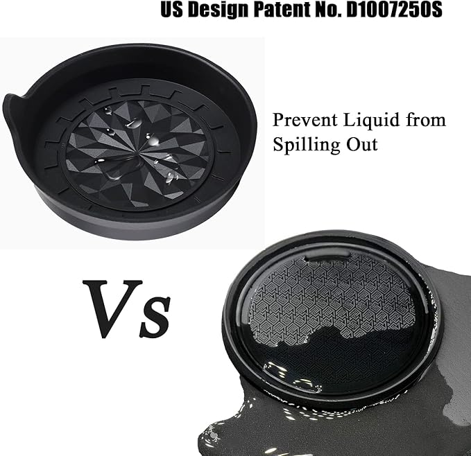 Amooca Automotive Cup Holders Universal Car Cup Coaster Waterproof Non-Slip Sift-Proof Spill Holder Car Interior Accessories 4 Pack Black Floral
