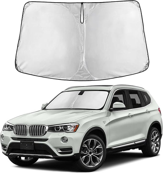 Autovir Windshield Sun Shade Fit for 2011-2015 2016 2017 BMW X3 Sunshade, Front Car Window Shades Sun Visor, Blocks UV Rays & Heat, Car Accessories
