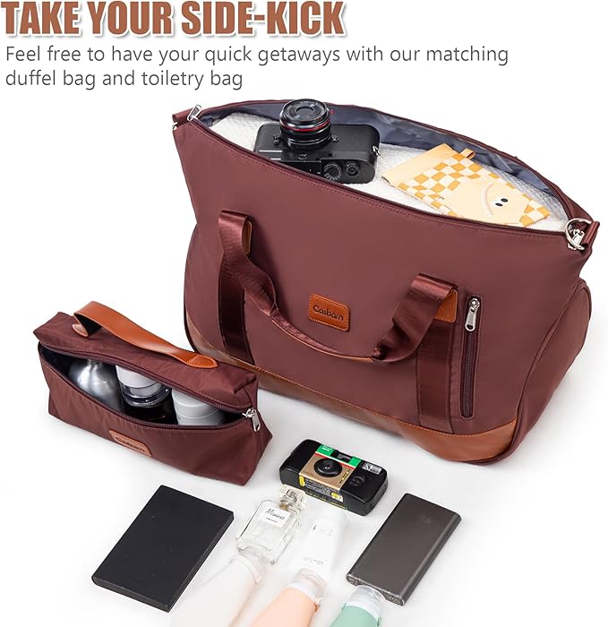 Cosbarn Luggage Sets 5 Piece with TSA Lock Spinner Wheels, Unisex Hard Case ABS Suitcase Set, Hardshell Lightweight Waterproof Travel Hardside Suitcases with Wheels for Women Men, Burgundy
