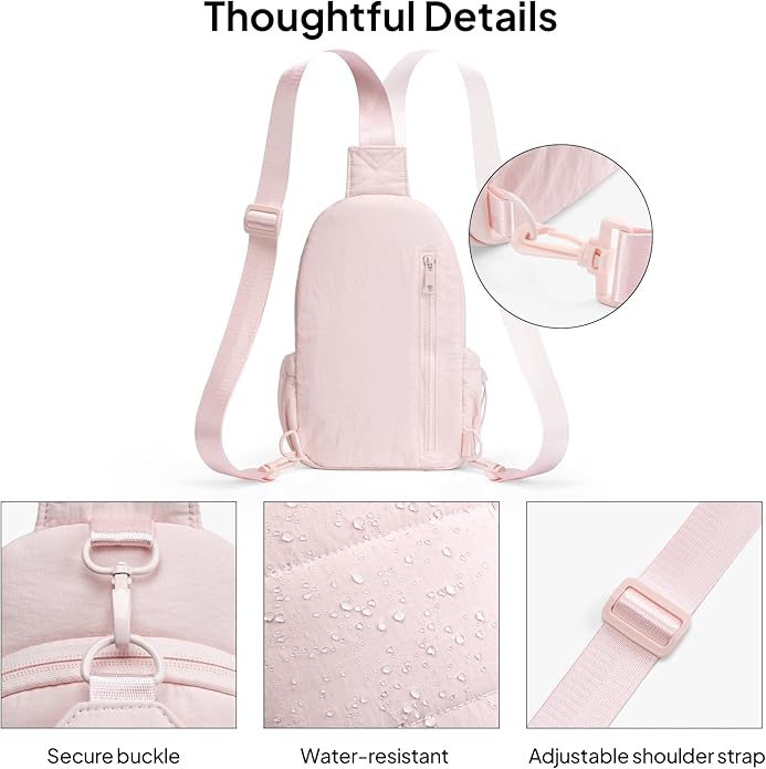 TOPEAST Sling Bag for Women, Anti-Theft Crossbody Bag with RFID Blocking & Water Bottle Holder for Travel, Water-resistant