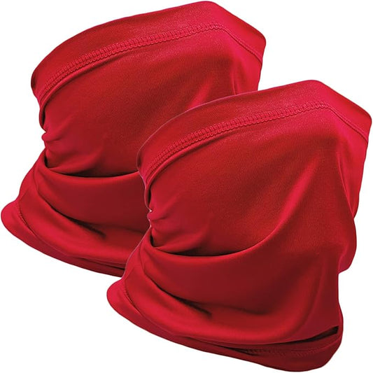 WOXVM 2 Packs Neck Gaiter Face Mask Scarf Gator Sun Cooling Balaclava Bandana Cover UV Protection Headwear for Men Women