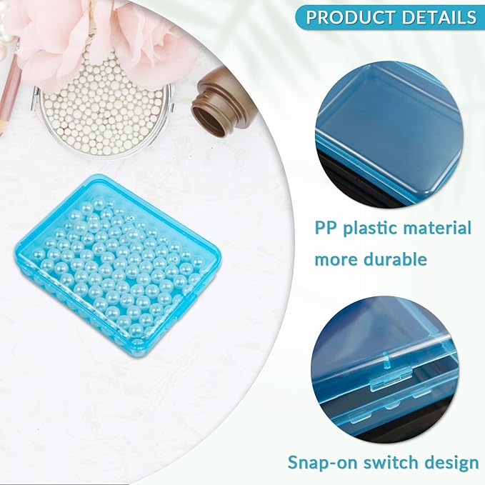 6 Pcs Mini Transparent Plastic Storage Containers Box Portable Travel Cotton Pad Holder Small Cosmetic Pad Cotton Ball Holder Dispenser for Cotton Rounds, Swabs, Floss (3 Colors)