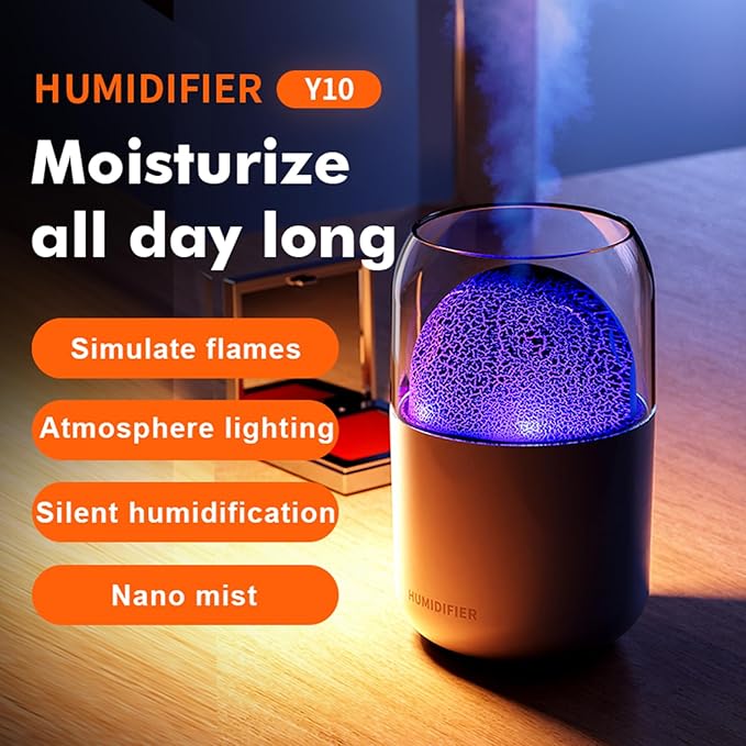 Portable Mini Humidifier, 300ml Small Cool Mist Humidifier, USB Personal Desktop Humidifier for Baby Bedroom Travel Office Home, Auto Shut-Off, 2 Mist Modes, Super Quiet