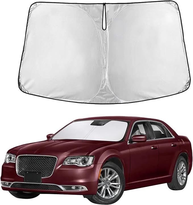 Autovir Windshield Sun Shade Fit for 2011-2024 2025 2026 Chrysler 300 Sunshade, Front Car Window Shades Sun Visor, Blocks UV Rays & Heat, Car Accessories