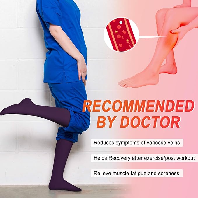 4 Pairs Compression Socks for Women Circulation-Best Support for Nurses,Running,Athletic,Travel