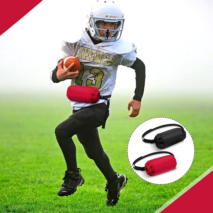 Cozypower 2 Pcs Football Hand Warmers Pouch Hand Muff Sports Pouch with Zipped Pocket and Adjustable Waist Strap Youth Kids Size Sports Warmer for Football, Baseball