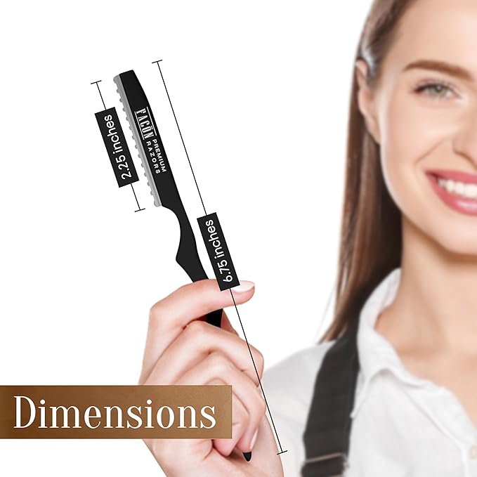 Facón Hair Razors for Cutting Hair - Professional Styling Razor Kit with 11 Replacement Blades, Stainless Steel Hairs Cutting Tool for Salon & Home, Premium Cutting Thinning Texturizing Faether Razor