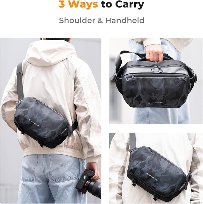 K&F CONCEPT Camera Sling Bag Crossbody Bag Waterproof Camera Shoulder Backpack DSLR/SLR/Mirrorless Camera Case