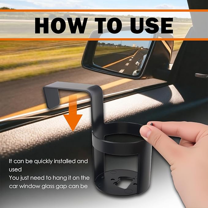 2PCS Hanging Car Cup Holders,Portable Automotive Cup Holders for Side Window/Seat,Versatile Hollow Car Window Cups Holder as Cars Organizers and Storage for Most Vehicles