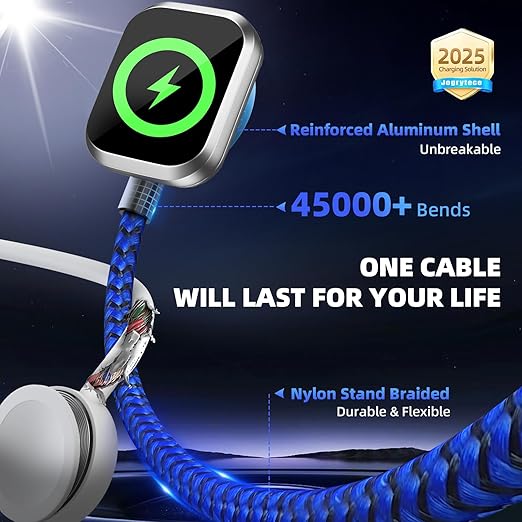 Multi Charging Cable for iWatch Charger, 5FT 2Packs 4 in 2 Chargers for Multiple Devices, Travel Essentials USB A&C/Dual Type-C/IP Cord Compatible with iWatch/iPhone 17-11/Car