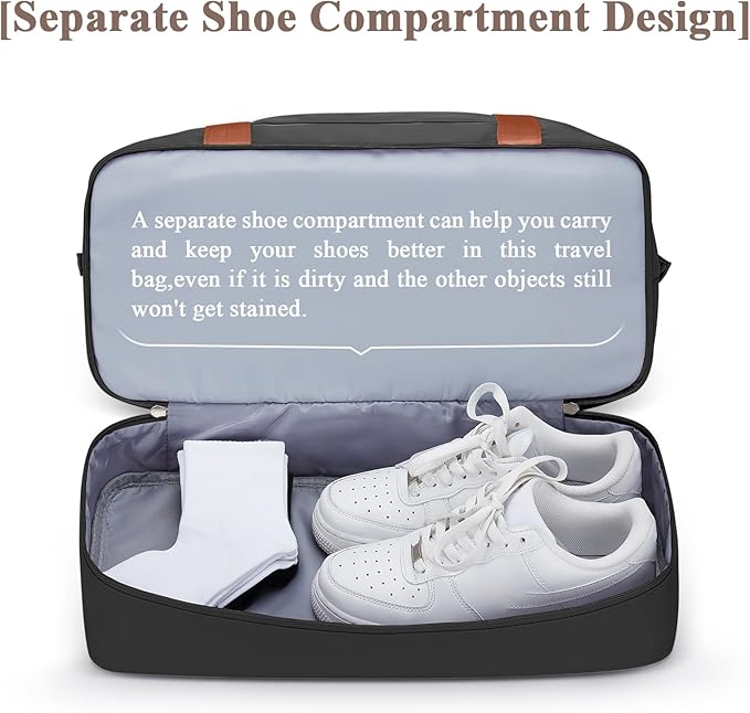 Travel Duffel Bag with Shoes Compartment, Overnight Weekender Bags for Women,Carry on Personal Item Bag，Extra Large