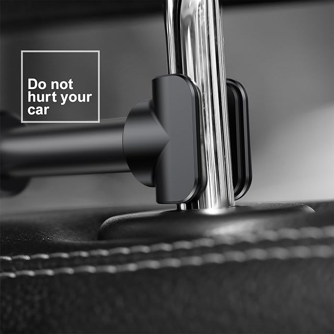FYOUNG Car Headrest Mount Compatible with Switch 2 Model 2025/OLED/Switch, Adjustable Car Holder Compatible with iPhone/iPad and Other Devices (4"-11")-Black
