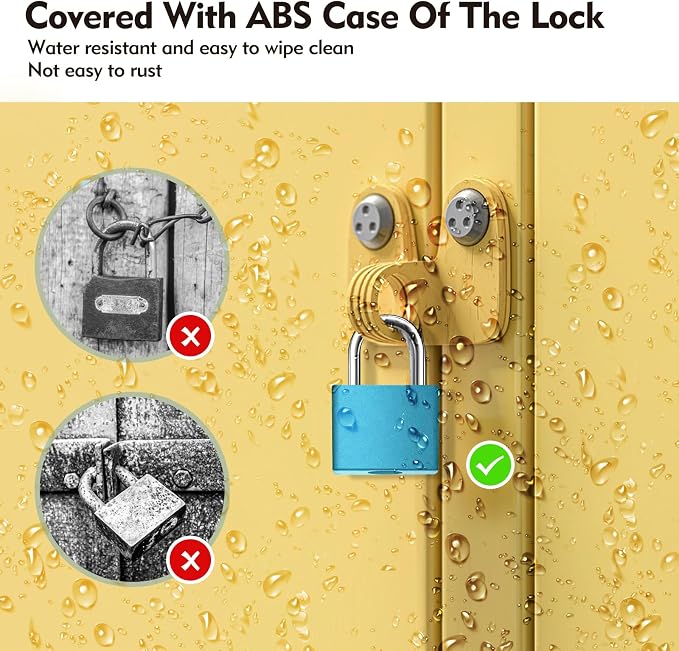 6Pcs Luggage Locks Small Suitcase Locks with Keys Plastic-Covered Mini Padlock for Suitcase Backpack Box Bag