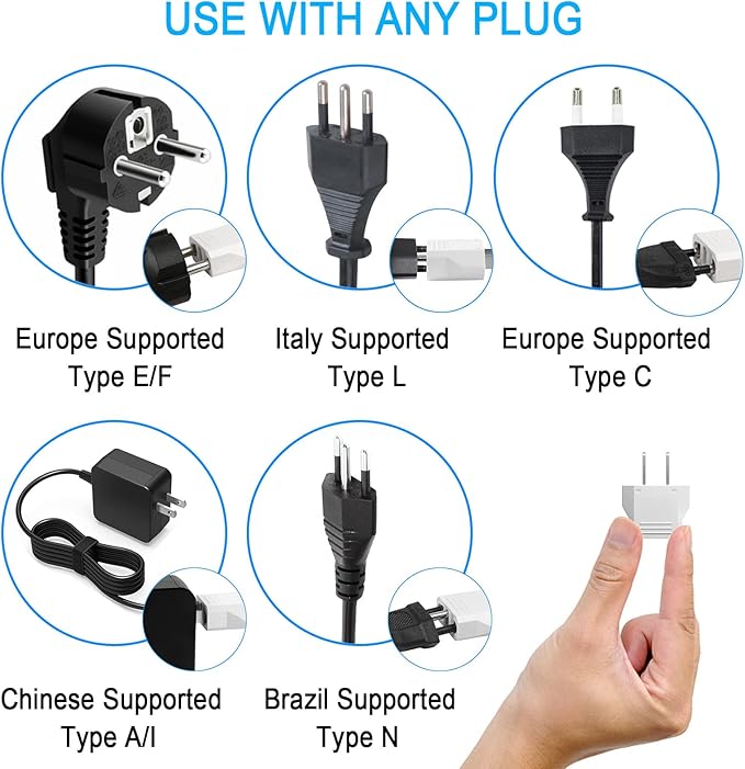 10 Pack European to US Plug Adapter, American Travel Plug Adapter, 220V to 110V Adapter Plug, Travel Adapter European to American, Canada, Mexico, Type A, White