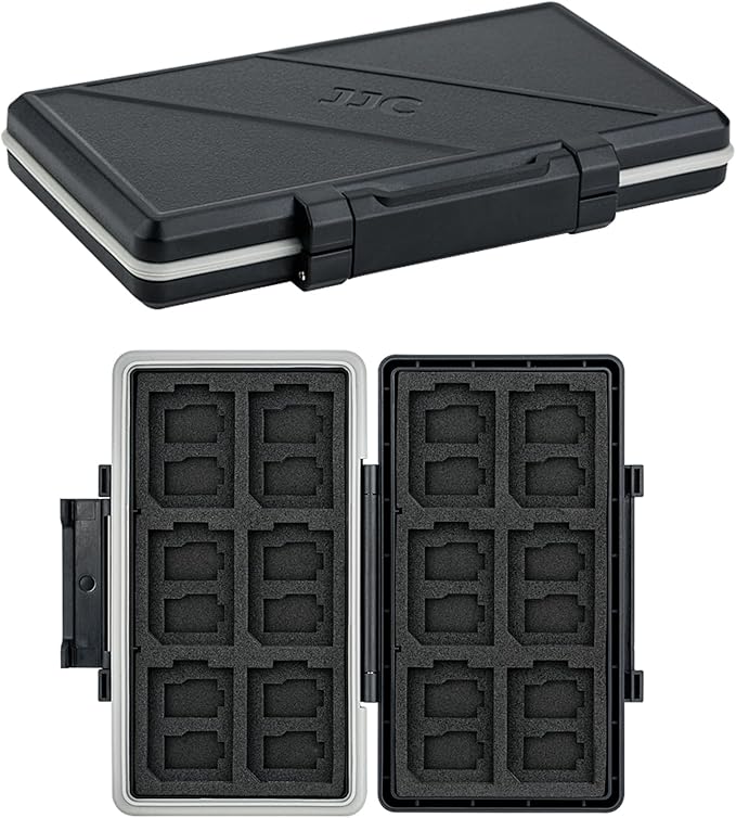 36 Slots Memory Card Case Water-Resistant Anti-Shock Memory Card Wallet for 24 Micro SD SDXC SDHC TF Cards and 12 SD SDXC SDHC Cards
