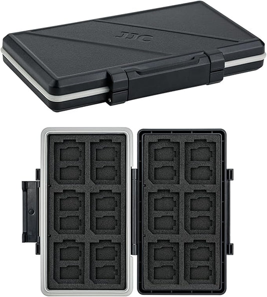 36 Slots Memory Card Case Water-Resistant Anti-Shock Memory Card Wallet for 24 Micro SD SDXC SDHC TF Cards and 12 SD SDXC SDHC Cards
