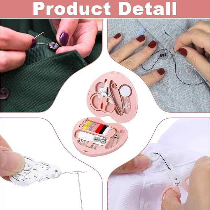 Tyqour Small Mini Sewing Kit Travel for Adults, Small Sewing Kit Travel Size Portable Tiny Thread Needle Repair Kits for Women Wedding Starter Mom Traveling Beginner Traveler Hotel