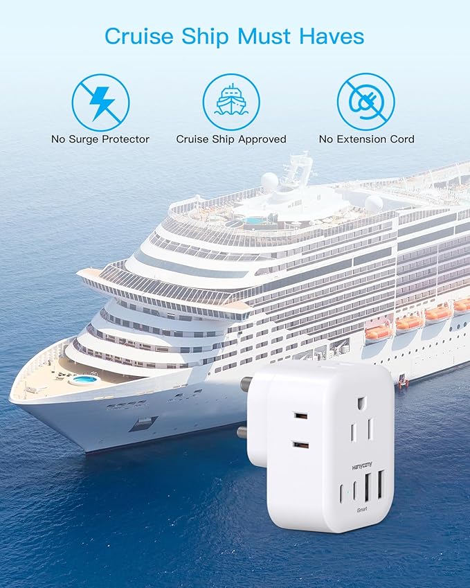 South Africa Travel Plug Adapter 2 Pack, HANYCONY Type M Power Adapter with 4 AC Outlets 4 USB Ports(2 USB C) for US to Botswana Namibia Nepal Bhutan Sri Lanka