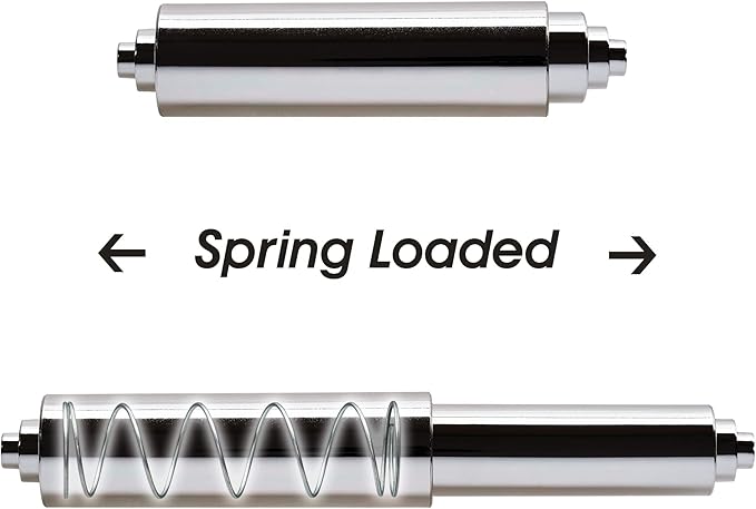 Universal Plastic Spring Loaded Toilet Paper Roll Holder Replacement, Chrome (1, Chrome)