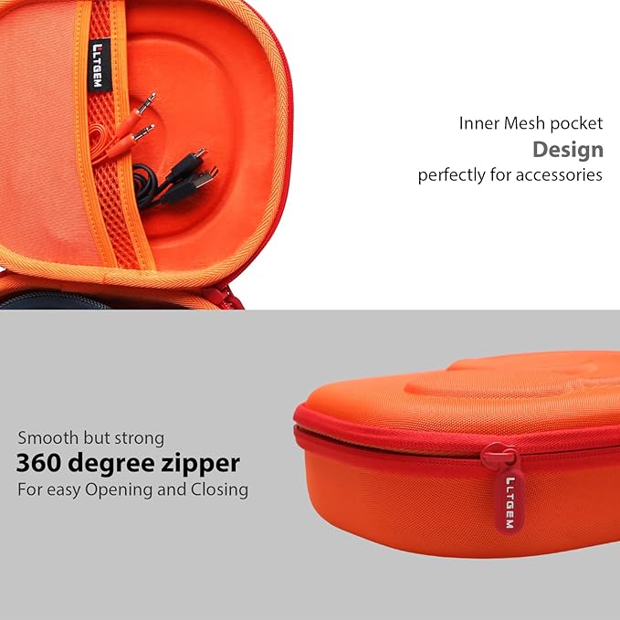 LTGEM Case Compatible with JBL Tune 770NC / 510BT / 720BT / 520BT / 520C / 670NC, for JBL Live 770NC / 670NC / 680NC / 780NC Headphones, Orange