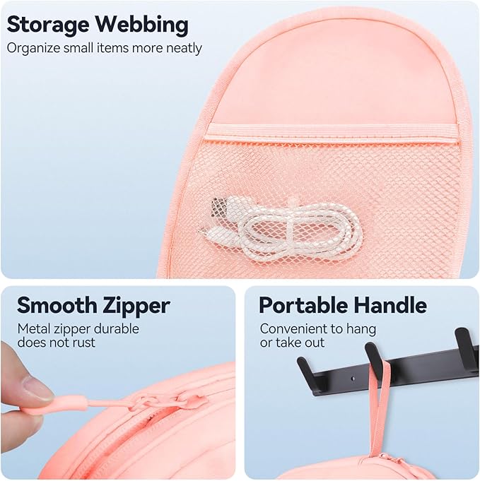 Inesore Headphone Case Compatible with JBL Tune & Live/Sony WH-CH520 510 720/ Sony MDR-ZX/Bose QuietComfort/JLab/BERIBES/TOZO/KVIDIO/SoundCore,Headset Carrying Storage Bag Headphone Pouch, Pink