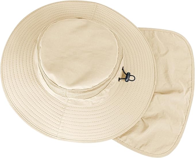 Sun Hats for Men Women Fishing Hat UPF 50+ Breathable Wide Brim Bucket Hats Summer UV Protection Safari Hat with Neck Flap
