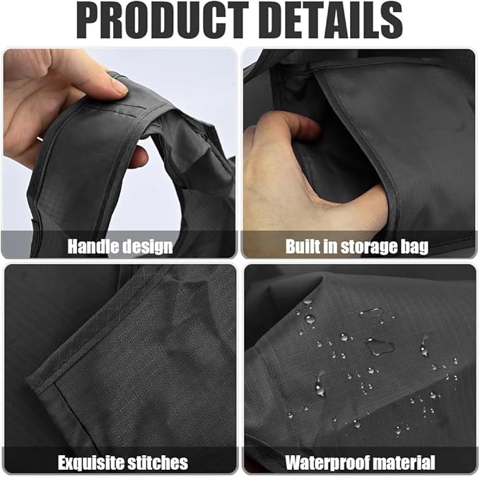 Large 50lbs Heavy Duty Reusable Foldable Grocery and Shopping Tote Bags - Washable Polyester Bags in Pocket