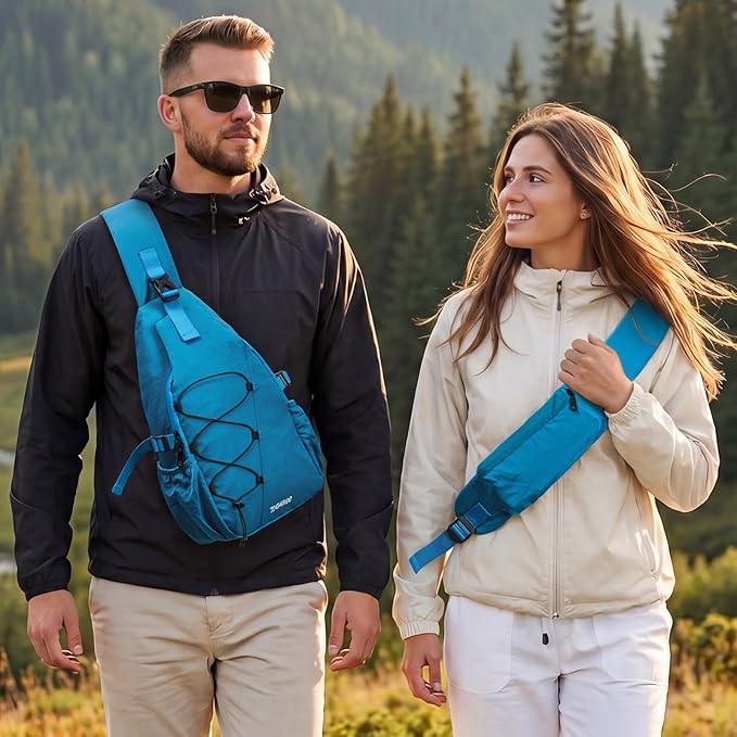 G4Free Sling Bag for Men Women, RFID Blocking Crossbody Bags, Hiking Daypacks Small Sling Backpack Chest Shoulder Bag Travel - Navy Blue