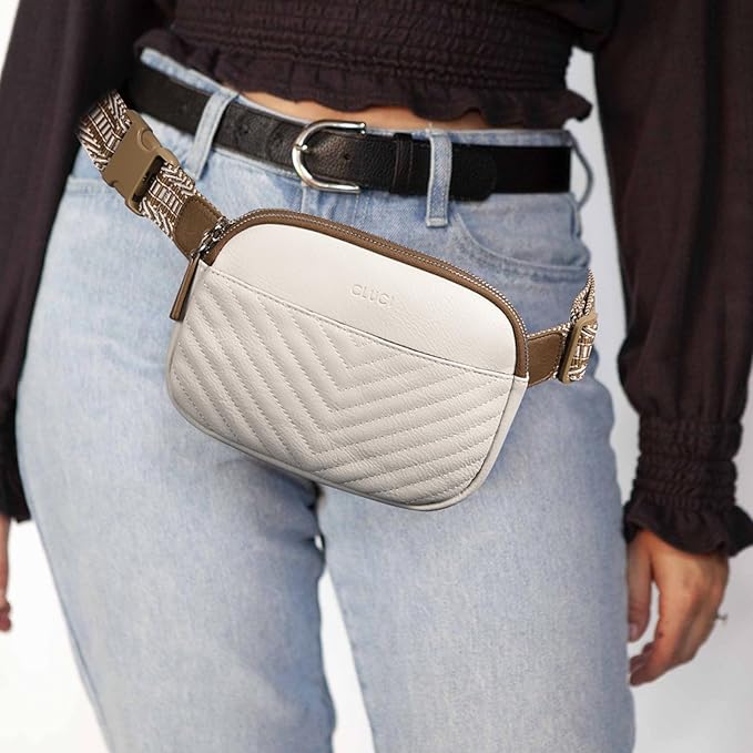 CLUCI Fanny Packs for Women Cross body, Belt Bag for Women, Mini Everywhere Crossbody Waist Bag Adjustable Strap, Vegan Leather Women's Fanny Pack