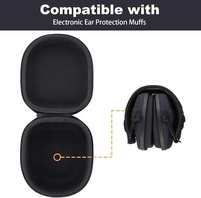 Storage Case Compatible with Walkers Razor Slim/Howard Leight Honeywell Impact Sport Electronic Ear Protection Muffs