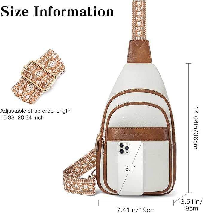 GAEKEAO Sling Bag Crossbody Bags for Women Travel Fanny Packs Trendy Cross Body Purses Vegan Leather Chest Bag
