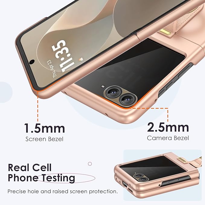 Maxdara for Motorola Razr 2026/2025/2024 Case [Not Fit Ultra or Plus], with Privacy Screen Protector & Ring Holder, Protective Cover for Moto Razr 2026/2025, Rose Gold (Privacy Screen)