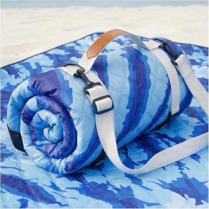 Genovega Waterproof Sandproof Beach Blanket Picnic Outdoor Mat Rug Extra Large Foldable Sand Free Big Giand XL Car Essential Roadtrip Gadget Rv Accessories Gear Must Haves Dad
