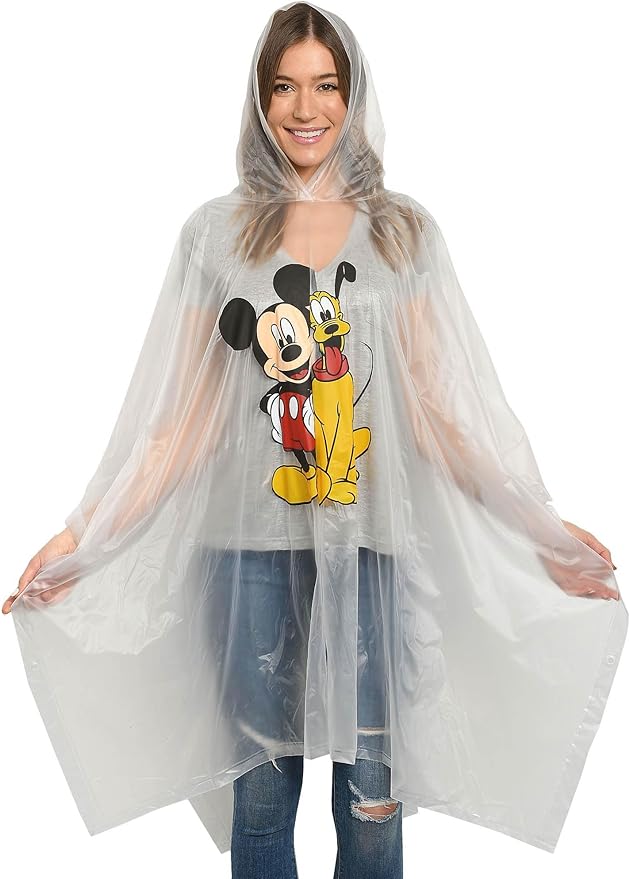 Disney Minnie Mouse Mickey Mouse Pluto Daisy Duck Rain Poncho Hoodie Unisex Adult