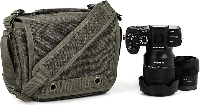 Think Tank Retrospective 4 V2.0 Canvas Shoulder Bag for Mirrorless or Standard DSLR Cameras and Photo Accessories - Pinestone - X-Small