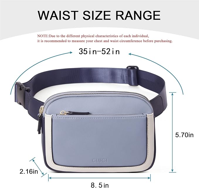 CLUCI Fanny Packs for Women Cross body, Belt Bag for Women, Mini Everywhere Crossbody Waist Bag Adjustable Strap, Vegan Leather Women's Fanny Pack