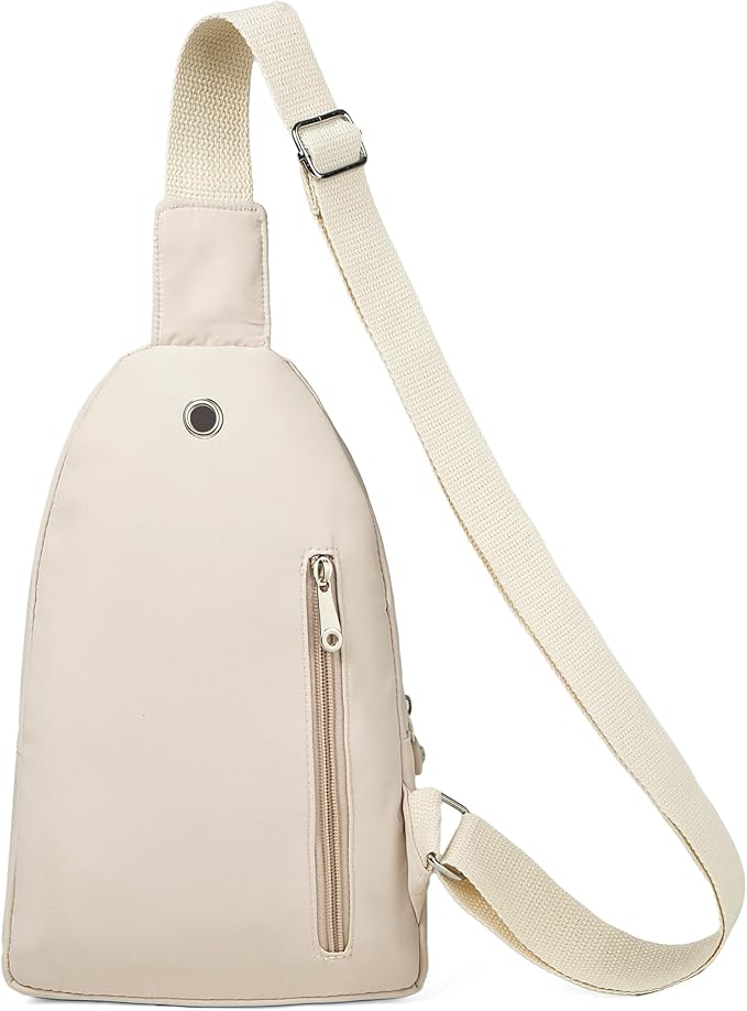 Banelu Small Sling Backpack Crossbody Bags for Women Men, Small Sling Bag Cross Body Bag Fanny Packs Crossbody Purses - Beige