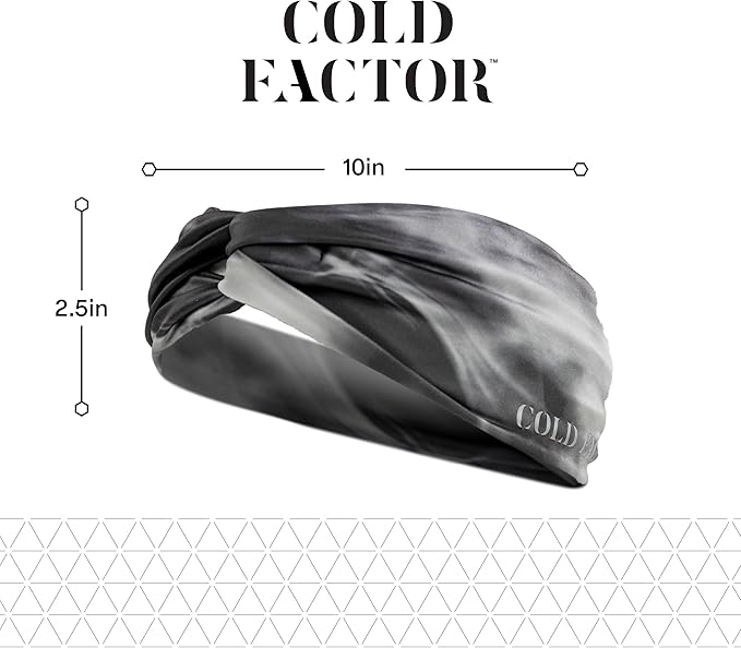 COLD FACTOR Cooling Headband for Women and Men – UPF 50+ Advanced Evaporative Comfort, Instant Cooling Sweatband for Outdoor Sports, Fitness, Yoga, Hiking, Running, and Workout