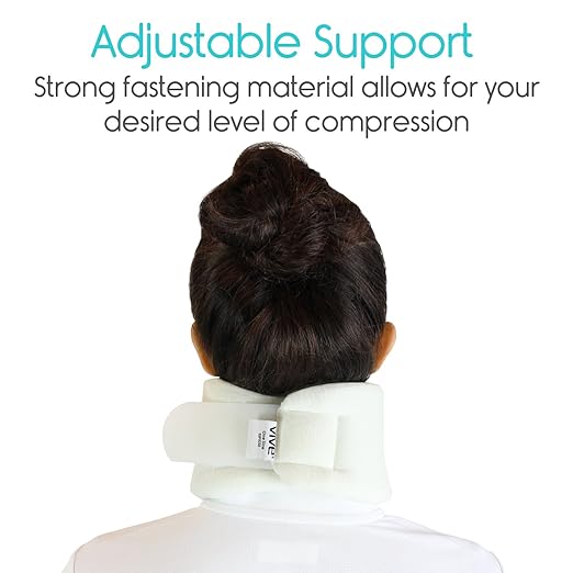 Vive Cervical Collar Neck Brace for Neck Pain and Support for Women & Men - Soft Foam Brace for Pain Relief - Comfortable Corrector Wrap for Posture, Sleeping, Radiculopathy, & Spine (White, 4 inch)