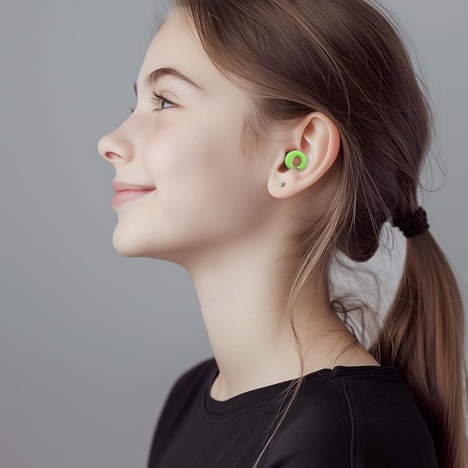 Noise Canceling Earplugs for Sleep and Concentration– New Flexible Earplugs for Better Attenuation–2 Pair Reusable –Deal for Side Sleepers &Noise Sensitive Person – 27dB Noise Cancellation–Dark Green