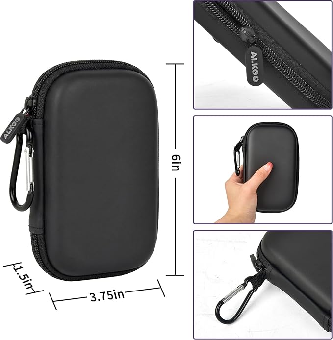 USB Flash Drive Case, SD Card Holder Compatible with Thumb Drive, Memory Cards, SDXC SDHC Storage Bag, Electronic Accessories Organizer for SanDisk for Samsung for Inland (Full Black)