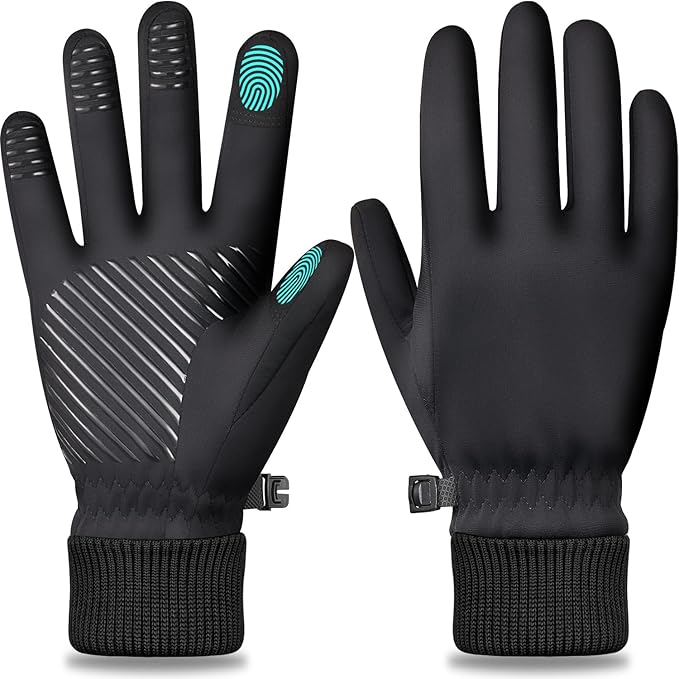 FEWTUR Winter Waterproof Gloves for Women and Men - Thermal Gloves with Touchscreen Fingers, Warm Gloves for Running, Bike and Hiking Cold Weather