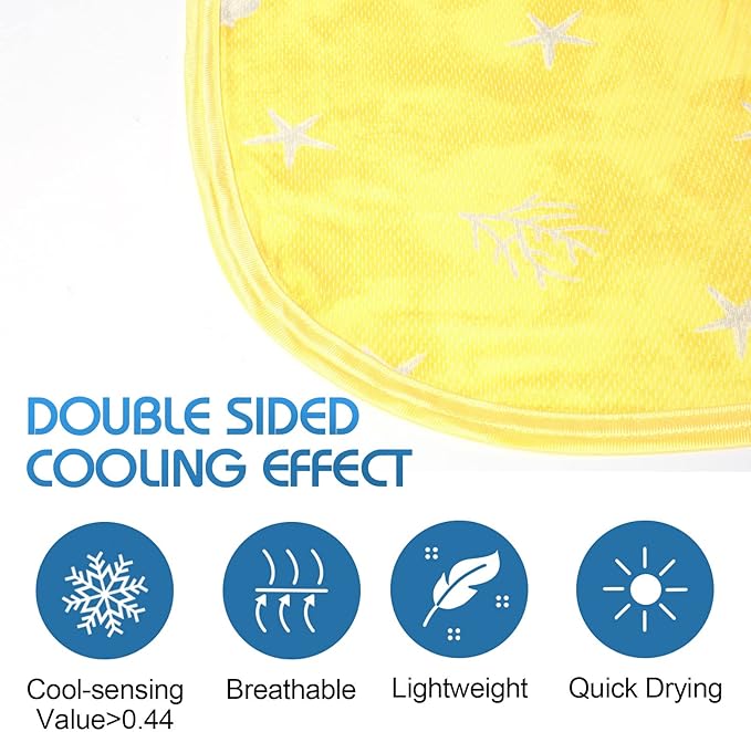 Ailemei Direct Cooling Blanket with Double Sided Cold Effect, Lightweight Breathable Summer Oversize Coastal Theme Bed Blankets, Transfer Heat to Keep Body Cool for Hot Sleepers Night Sweats, 90“x90”